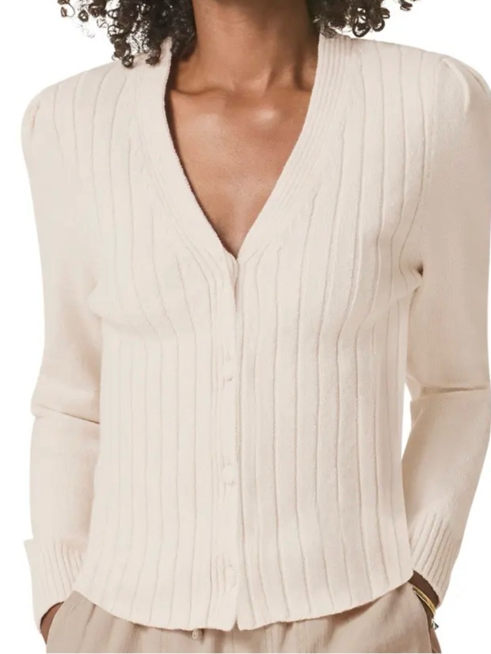 J. CREW Ribbed V-Neck Button-Front Cardigan NWT